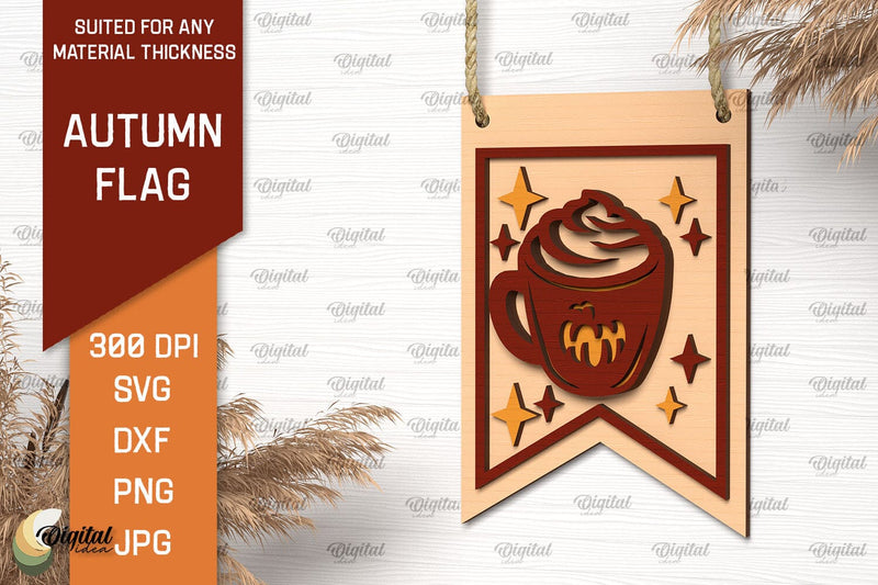 Autumn Decor Laser Cut. Autumn Flag SVG. Fall Sign Laser Cut SVG Evgenyia Guschina 