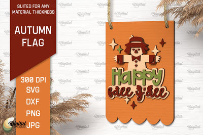 Autumn Decor Laser Cut. Autumn Flag SVG. Fall Sign Laser Cut SVG Evgenyia Guschina 