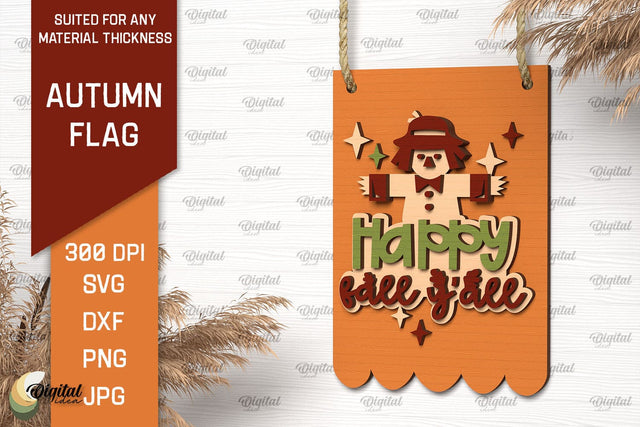 Autumn Decor Laser Cut. Autumn Flag SVG. Fall Sign Laser Cut SVG Evgenyia Guschina 