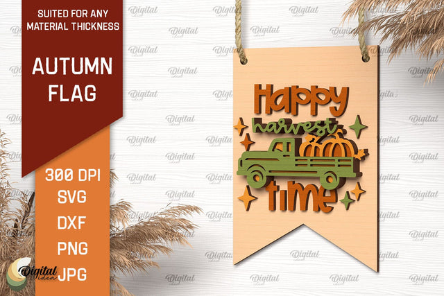 Autumn Decor Laser Cut. Autumn Flag SVG. Fall Sign Laser Cut SVG Evgenyia Guschina 