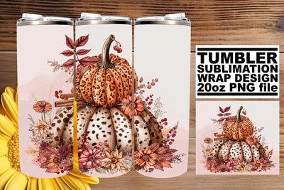Autumn Design 20oz Pumpkin Tumbler Wrap Sublimation afrosvg 