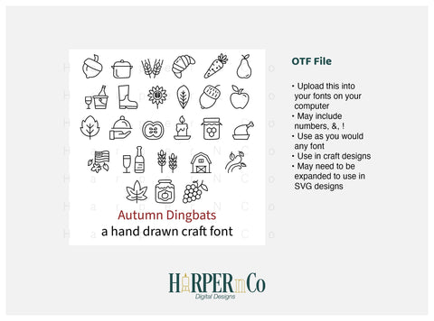 Autumn Dingbats, Hand drawn dingbat font Font HarperNCo 
