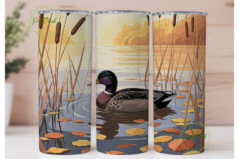 Autumn Duck 20oz Tumbler Wrap Sublimation PixelChick 