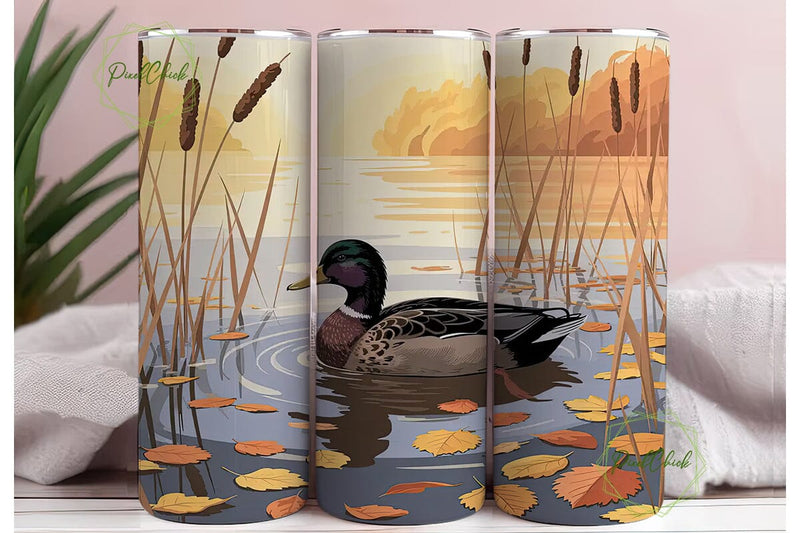 Autumn Duck 20oz Tumbler Wrap Sublimation PixelChick 