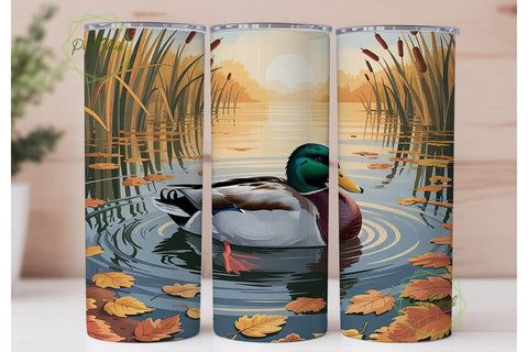 Autumn Duck 20oz Tumbler Wrap Sublimation PixelChick 