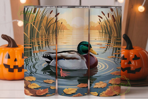 Autumn Duck 20oz Tumbler Wrap Sublimation PixelChick 