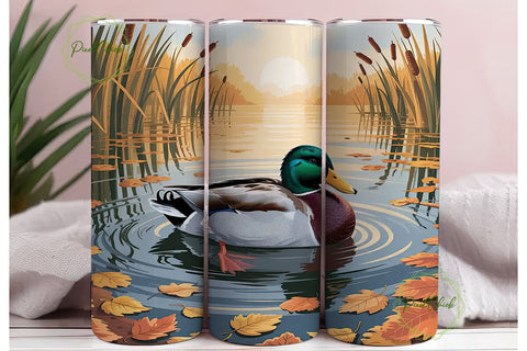 Autumn Duck 20oz Tumbler Wrap Sublimation PixelChick 