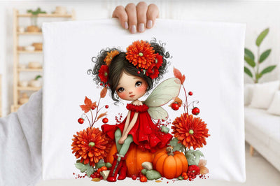 Autumn Fairy Watercolor Clipart PNG Sublimation SVGArt 