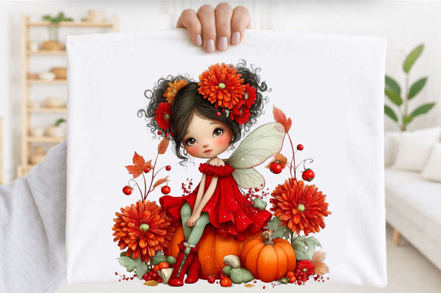 Autumn Fairy Watercolor Clipart PNG Sublimation SVGArt 