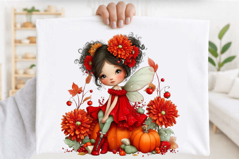 Autumn Fairy Watercolor Clipart PNG Sublimation SVGArt 