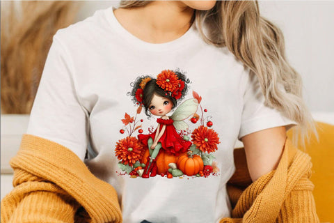 Autumn Fairy Watercolor Clipart PNG Sublimation SVGArt 