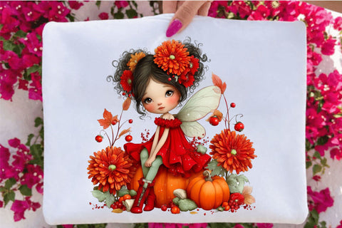 Autumn Fairy Watercolor Clipart PNG Sublimation SVGArt 