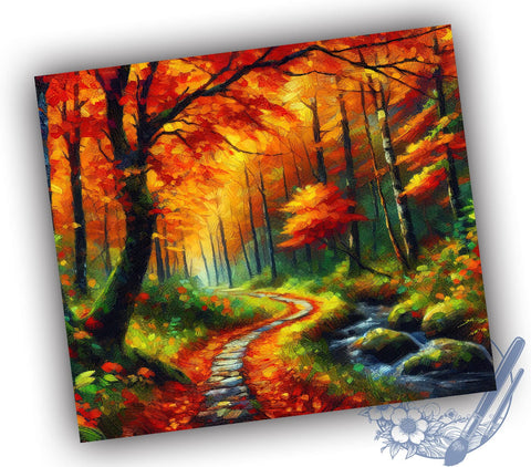 Autumn Fall 20oz Skinny Tumbler PNG, Fall Vibes Tumbler Sublimation Wrap, Straight & Tapered Tumbler Wrap, Instant Digital Download Sublimation ToriDesigns 