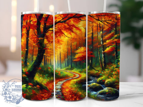 Autumn Fall 20oz Skinny Tumbler PNG, Fall Vibes Tumbler Sublimation Wrap, Straight & Tapered Tumbler Wrap, Instant Digital Download Sublimation ToriDesigns 