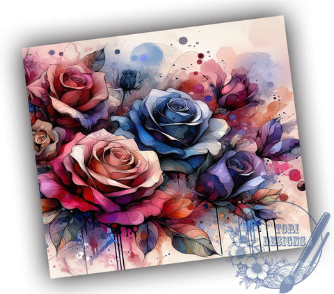 Autumn Fall 20oz Skinny Tumbler PNG, Halloween Flowers Tumbler Sublimation Wrap, Straight & Tapered Tumbler Wrap, Instant Digital Download Sublimation ToriDesigns 