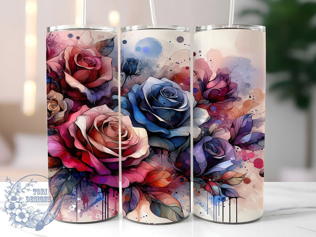 Autumn Fall 20oz Skinny Tumbler PNG, Halloween Flowers Tumbler Sublimation Wrap, Straight & Tapered Tumbler Wrap, Instant Digital Download Sublimation ToriDesigns 