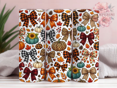Autumn Fall Bow Pumpkin 20oz Tumbler, Autumn Fall Bow, Bow Pumpkin, Pumpkin Tumbler, 20oz Tumbler, Fall Tumbler, Autumn Tumbler, Tumbler Wrap Sublimation Li Zamperini 