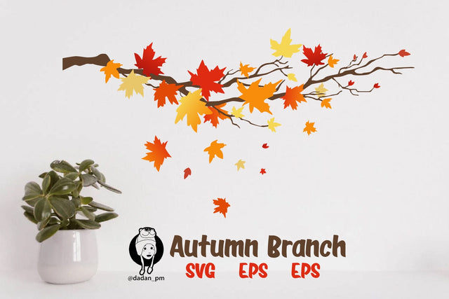 Autumn fall branch wall art svg SVG dadan_pm 