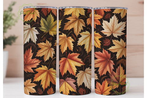 Autumn Fall Leaves 20oz Tumbler Wrap Sublimation PixelChick 