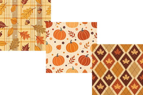 Autumn Fall Plaid Seamless Pattern Digital Paper Digital Pattern FloridPrintables 