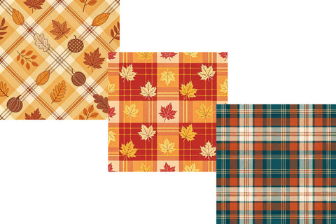 Autumn Fall Plaid Seamless Pattern, Digital Papers Digital Pattern FloridPrintables 