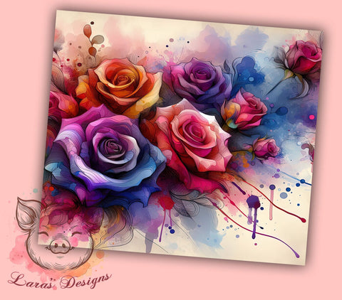 Autumn Fall Rose 20 oz Skinny Tumbler Sublimation Design, Straight & Tapered Tumbler Png, Halloween Flowers Tumbler Png, Digital Download PNG Sublimation Lara' s Designs 