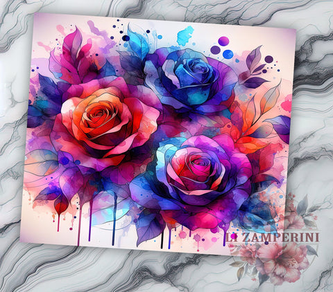 Autumn Fall Rose 20oz Tumbler Wrap PNG, Halloween Flowers Tumbler PNG Sublimation Design, Straight & Tapered Tumbler Wrap, Instant Digital Download Sublimation Li Zamperini 