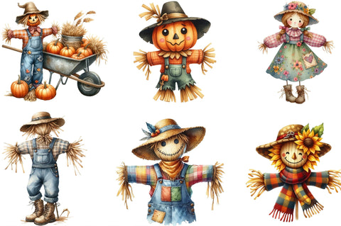 Autumn Fall Scarecrow Clipart Sublimation SVGista 