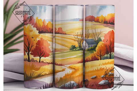 Autumn Farmhouse 20oz Tumbler Wrap Sublimation sassyprint 