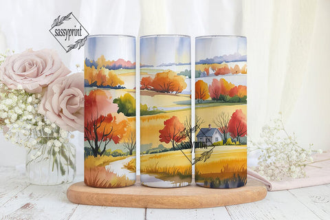 Autumn Farmhouse 20oz Tumbler Wrap Sublimation sassyprint 