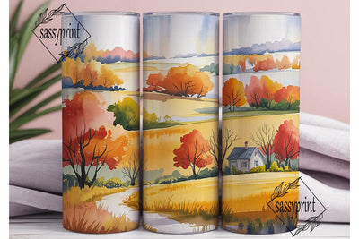Autumn Farmhouse 20oz Tumbler Wrap Sublimation sassyprint 