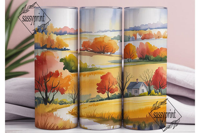 Autumn Farmhouse 20oz Tumbler Wrap Sublimation sassyprint 