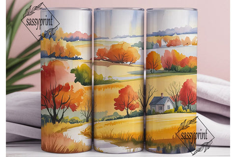 Autumn Farmhouse 20oz Tumbler Wrap Sublimation sassyprint 