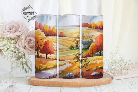 Autumn Farmhouse 20oz Tumbler Wrap Sublimation sassyprint 
