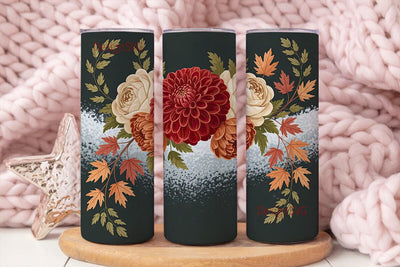 Autumn Floral 20oz Tumbler Wrap Sublimation DesignSVG 