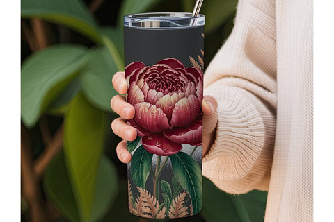 Autumn Floral 20oz Tumbler Wrap Sublimation DesignSVG 
