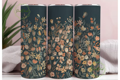 Autumn Floral 20oz Tumbler Wrap Sublimation PixelChick 