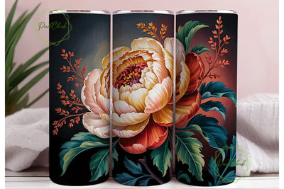 Autumn Floral 20oz Tumbler Wrap Sublimation PixelChick 