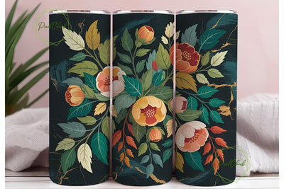 Autumn Floral 20oz Tumbler Wrap Sublimation PixelChick 