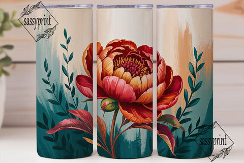 Autumn Floral 20oz Tumbler Wrap Sublimation sassyprint 