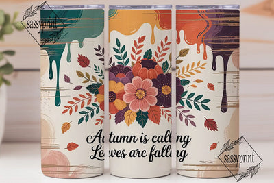 Autumn Floral 20oz Tumbler Wrap Sublimation sassyprint 