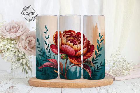 Autumn Floral 20oz Tumbler Wrap Sublimation sassyprint 