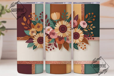 Autumn Floral 20oz Tumbler Wrap Sublimation sassyprint 