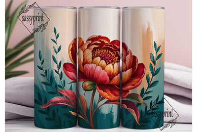 Autumn Floral 20oz Tumbler Wrap Sublimation sassyprint 
