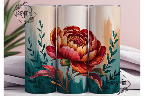 Autumn Floral 20oz Tumbler Wrap Sublimation sassyprint 