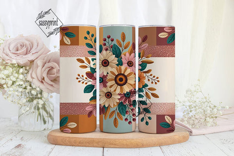 Autumn Floral 20oz Tumbler Wrap Sublimation sassyprint 