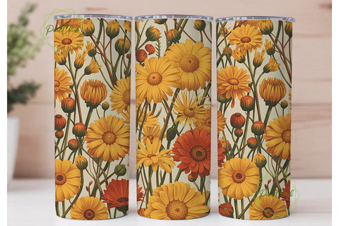 Autumn Floral Botanical 20oz Tumbler Sublimation PixelChick 
