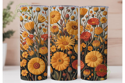 Autumn Floral Botanical 20oz Tumbler Sublimation PixelChick 