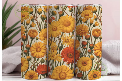 Autumn Floral Botanical 20oz Tumbler Sublimation PixelChick 