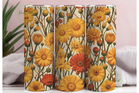 Autumn Floral Botanical 20oz Tumbler Sublimation PixelChick 